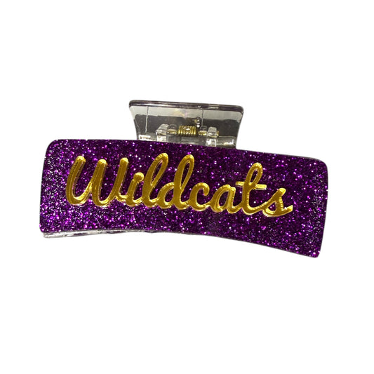4” Purple & Gold Wildcats Hair Clip