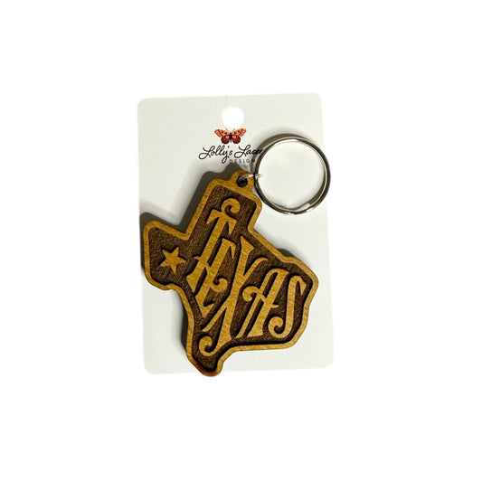 Wooden Texas Keychains