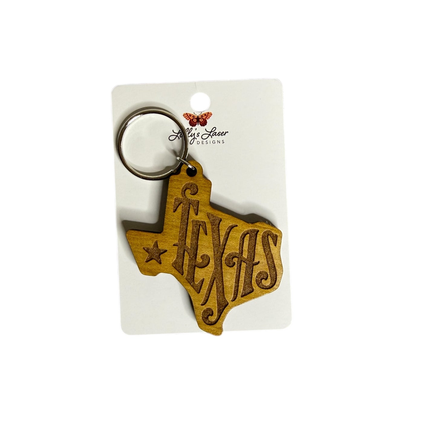 Wooden Texas Keychains