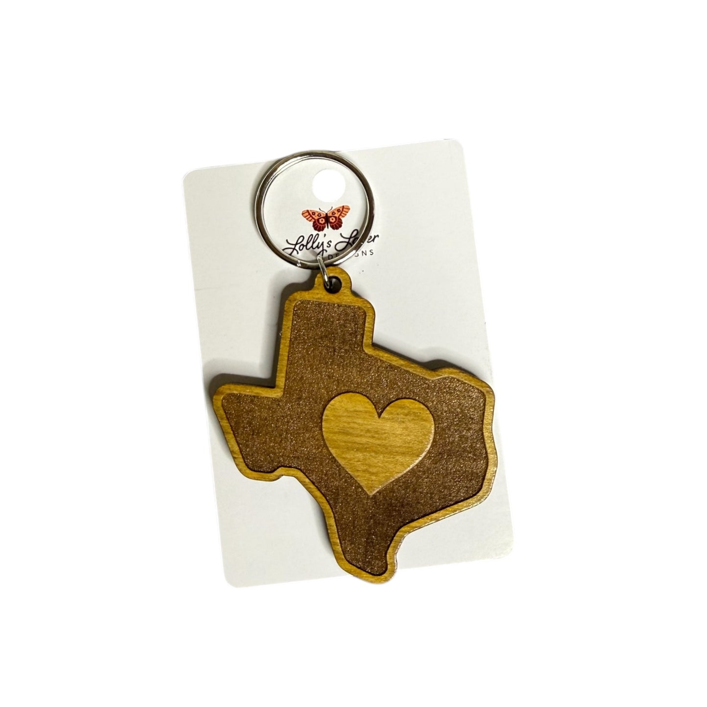 Wooden Texas Keychains