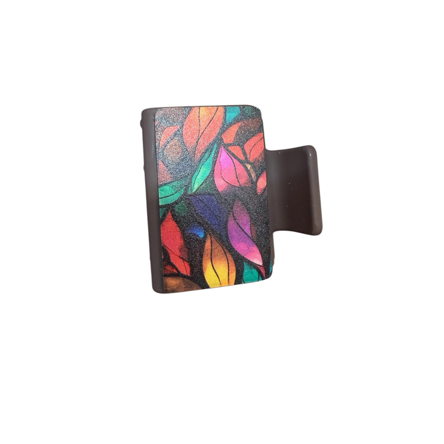 Rainbow Stained Glass Leaves Hair Clip