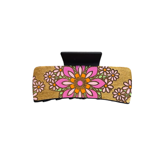 Floral Mandala 4” Hair Clip