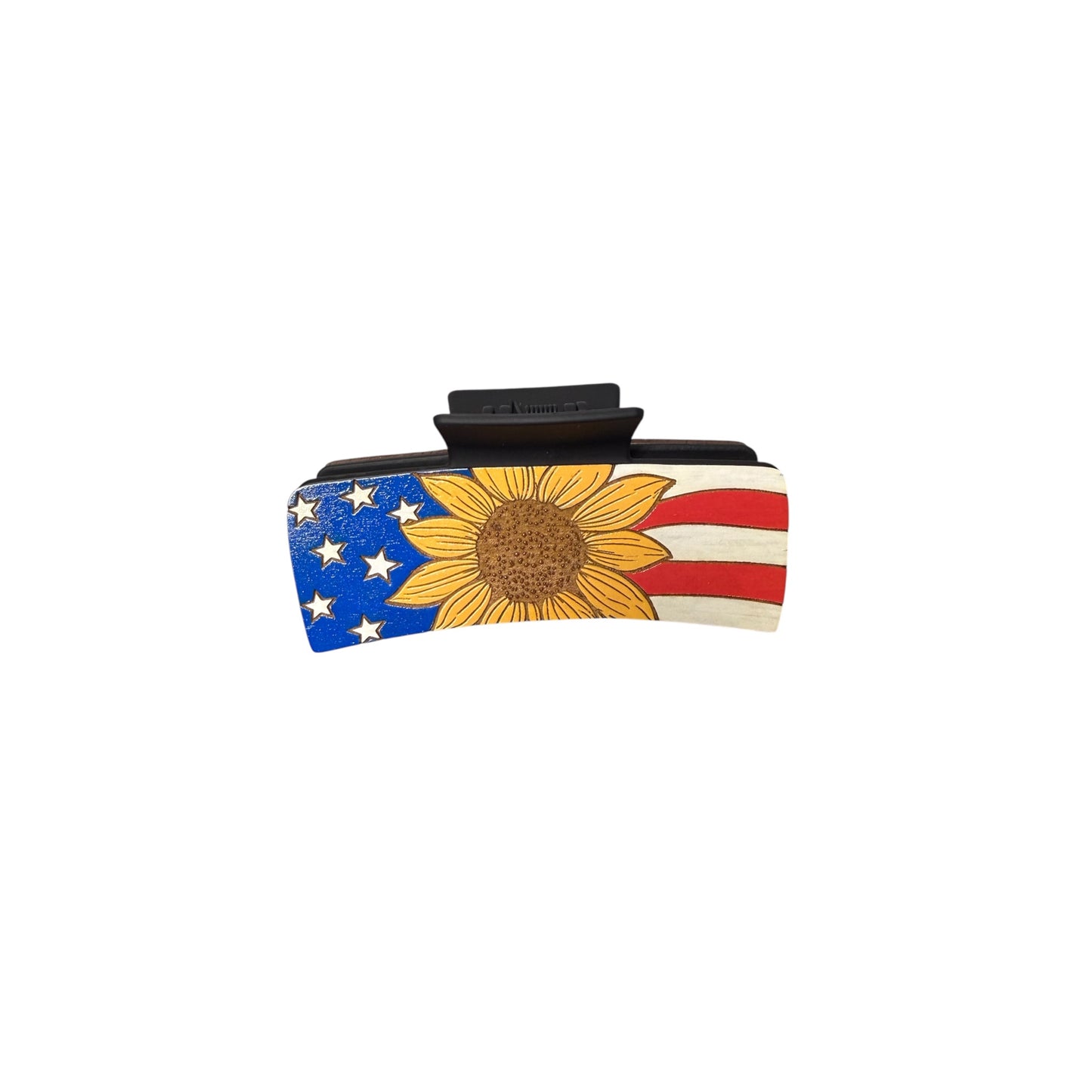 4" Sunflower Flag Hair Clip