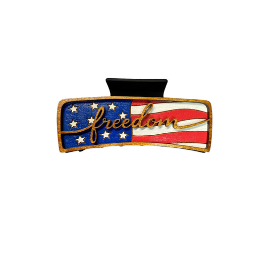 4" Freedom Flag Hair Clip