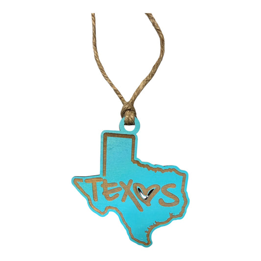 Texas Heart Ornaments