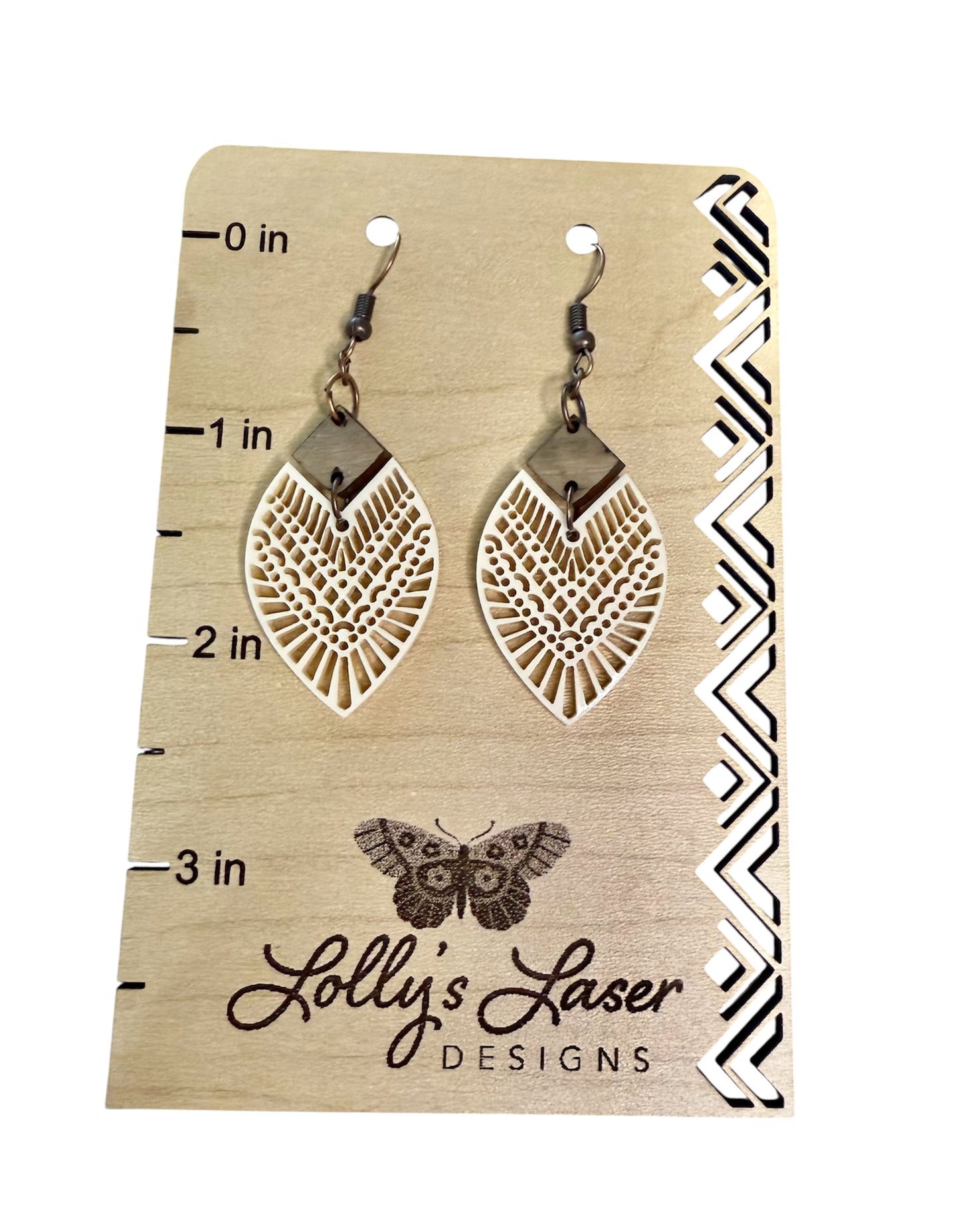 Intricate Petal Shaped Connector Dangle Earrings