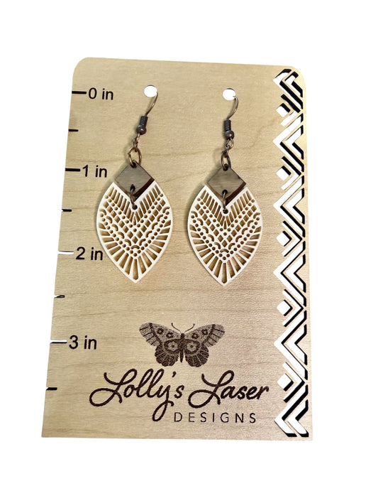 Intricate Petal Shaped Connector Dangle Earrings