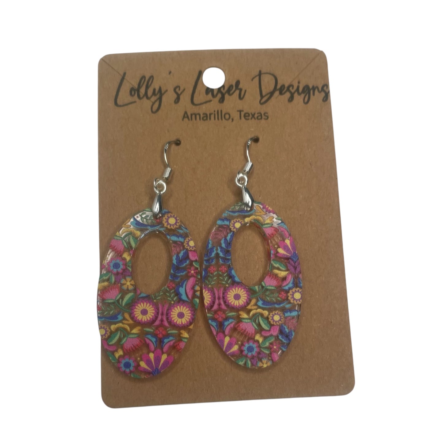 Mexican Floral Oval Earrings