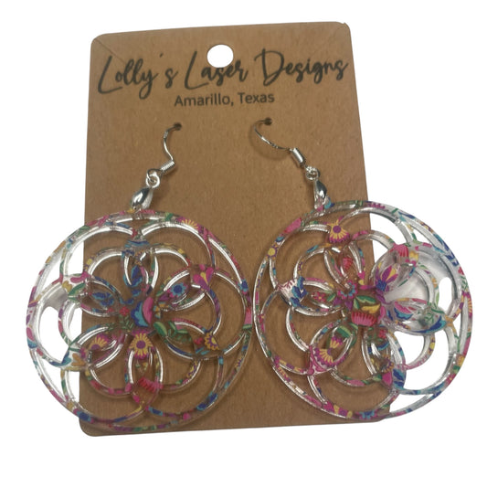 Mexican Floral Round Dangles