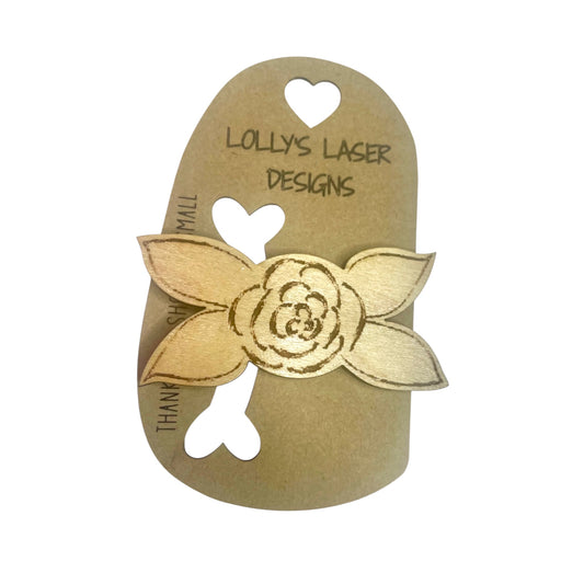 Natural Rose Bud Hair Barrette