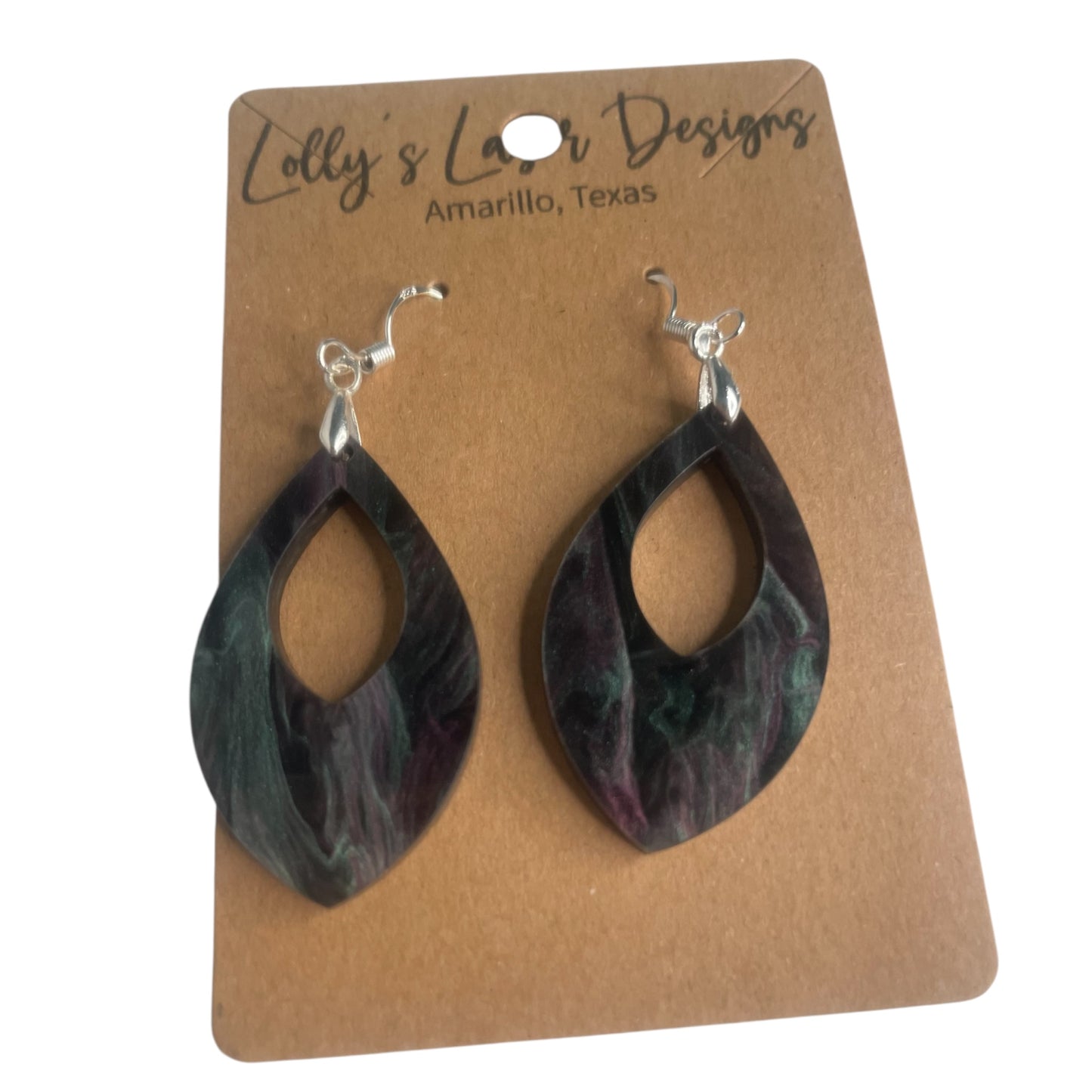 Northern Lights Teardrop Oval Earrings