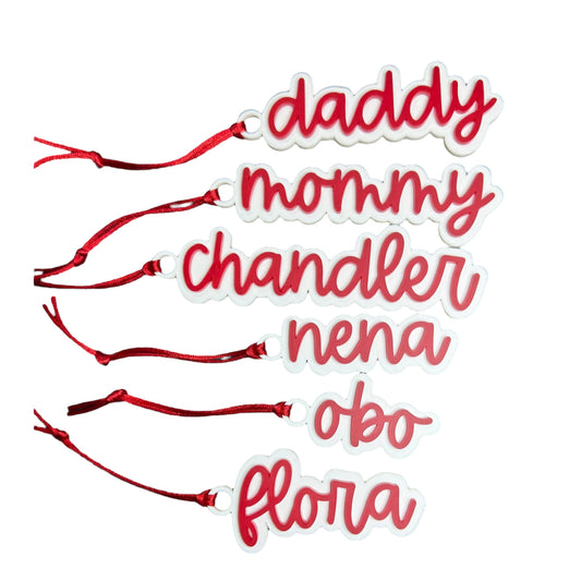 Personalized Acrylic Name Stocking Tags