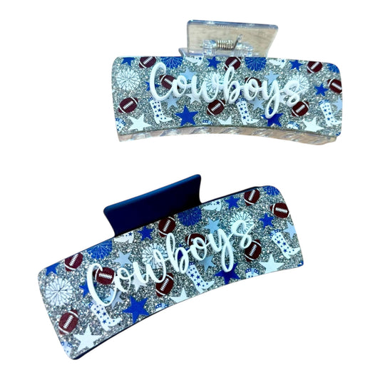 4” Cowboy Hair Clip with Boots, Star and Poms