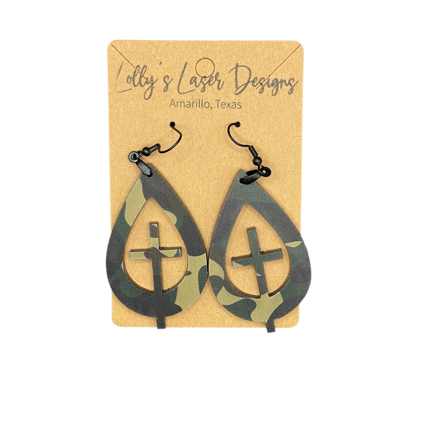 Cross Teardrop Dangle Earrings