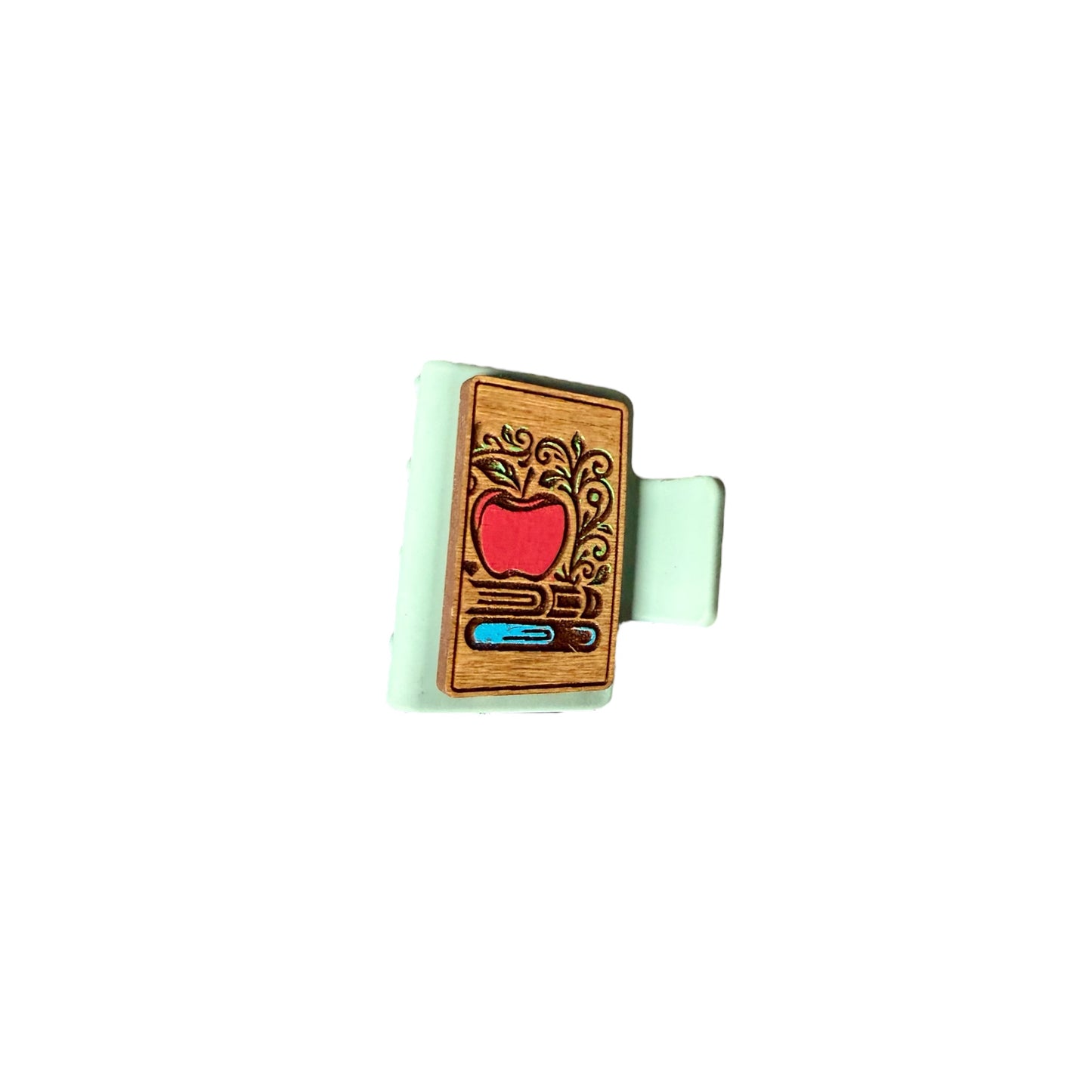 Apple with Books Hair Clip