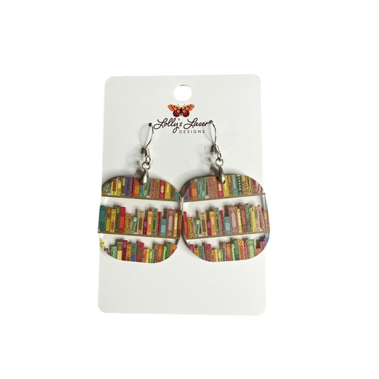 Book Shelf Dangle Earrings