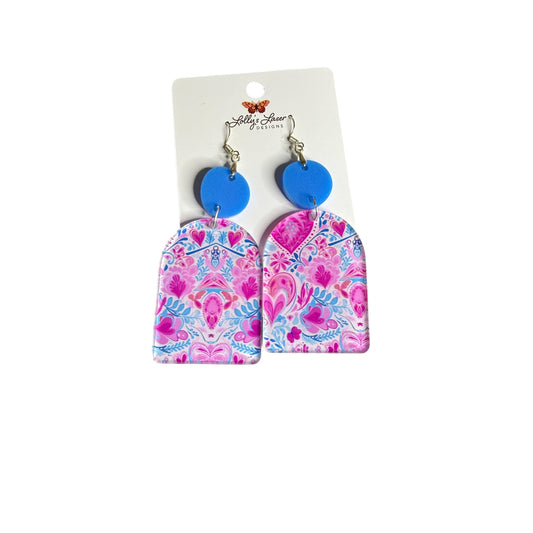 Preppy Heart Dangle Earrings