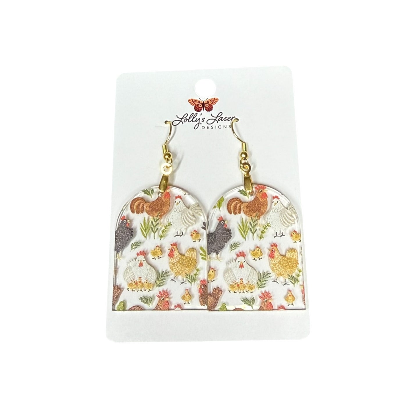 Chicken Dangle Earrings