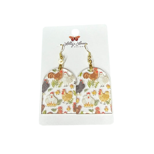 Chicken Dangle Earrings