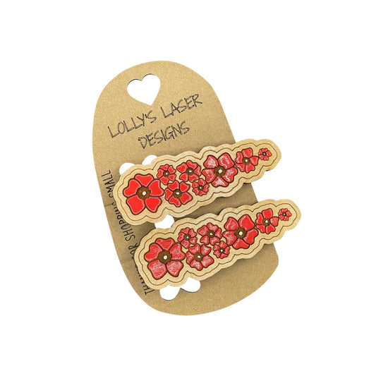 Poppy Seed Flower Hair Barrettes