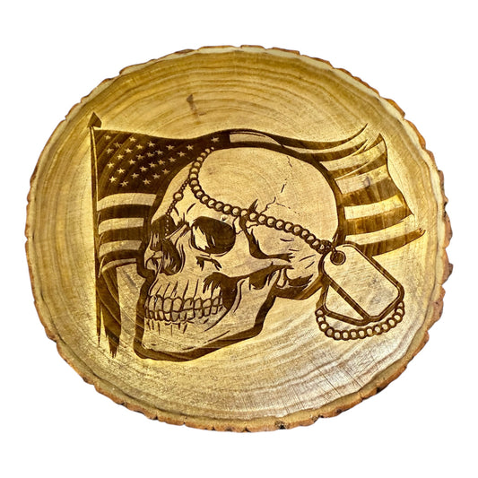 Skull with Flag Plaque