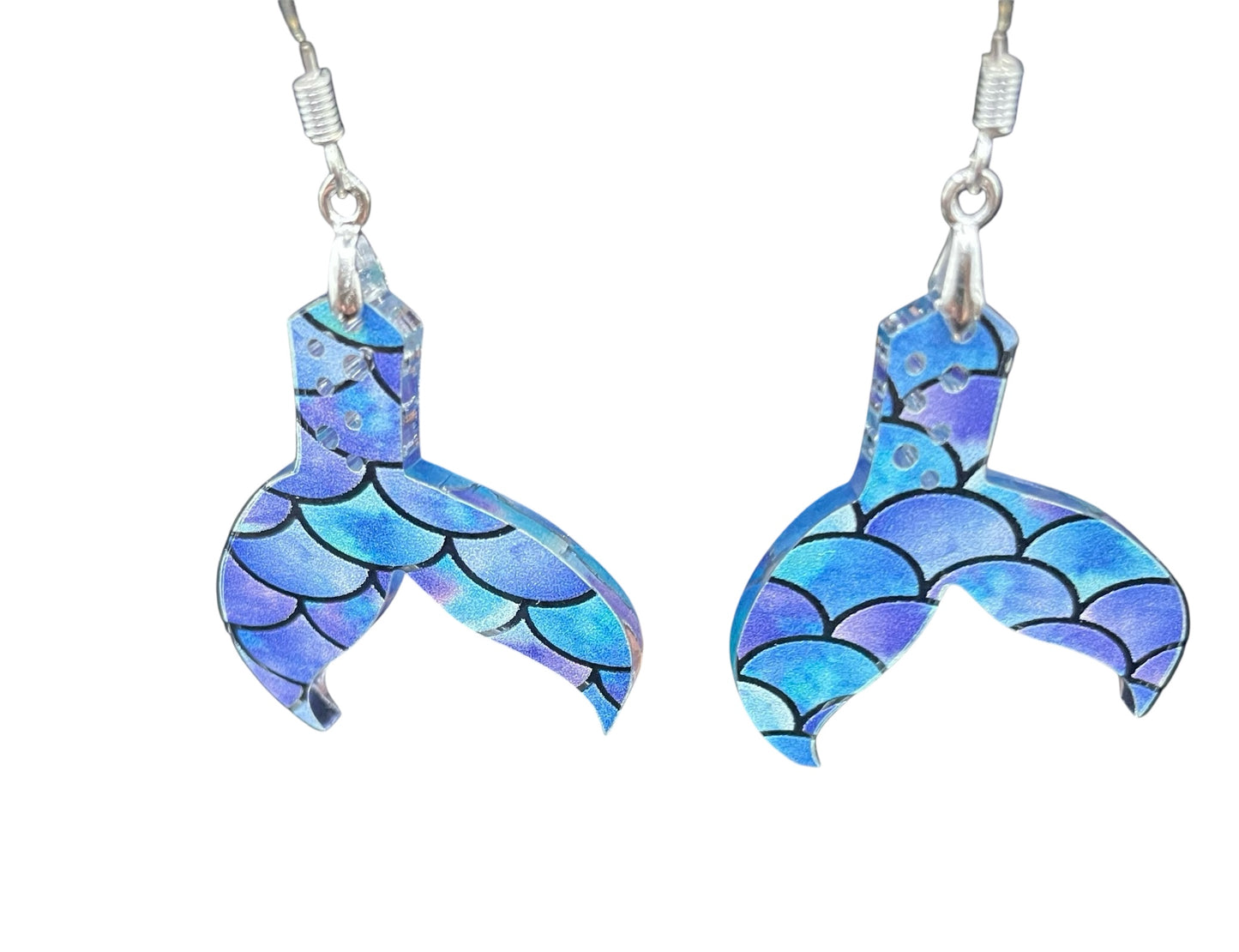 Small Mermaid Tail Dangle Earrings