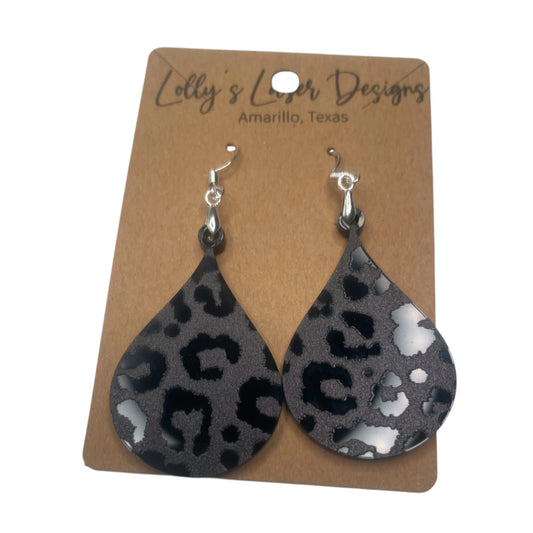 Smoke & Mirrors Leopard Teardrop Earrings