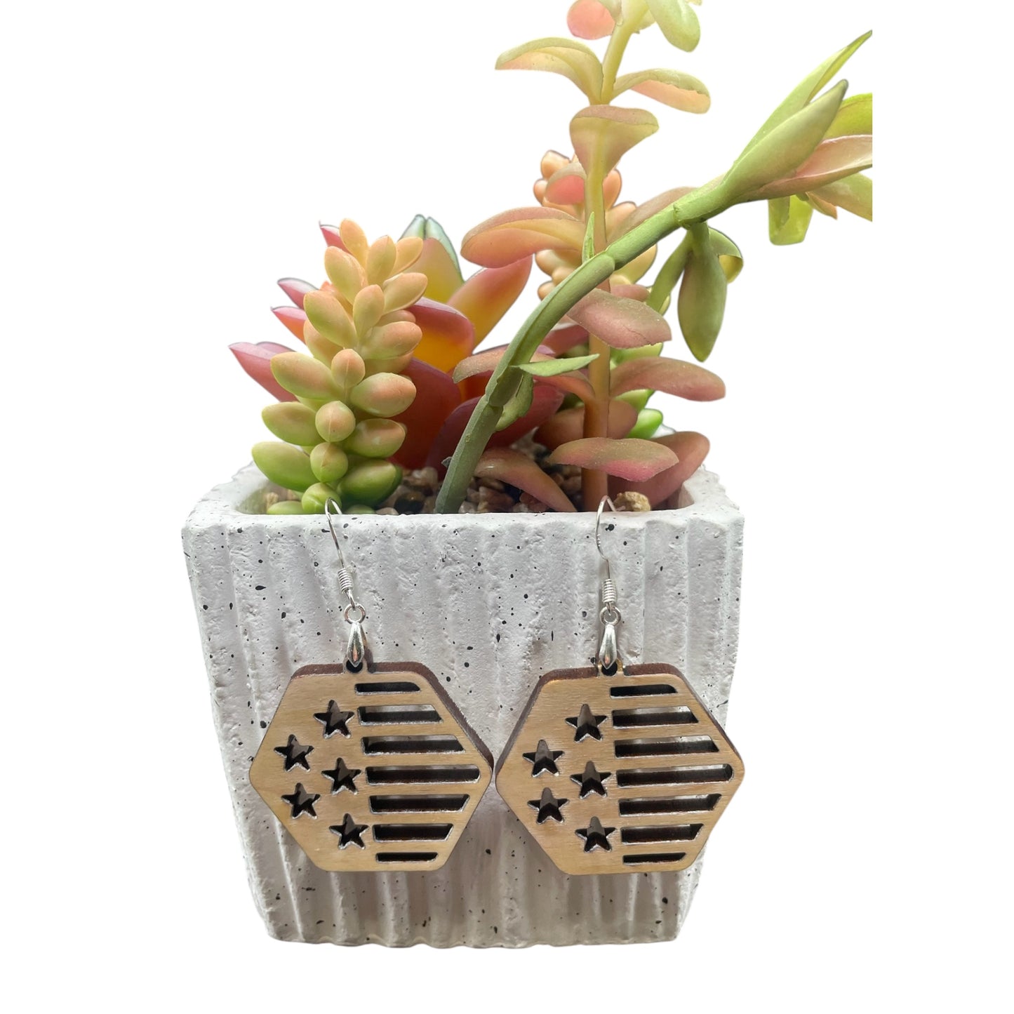 Stars & Stripes Hexagon Earrings 🇺🇸