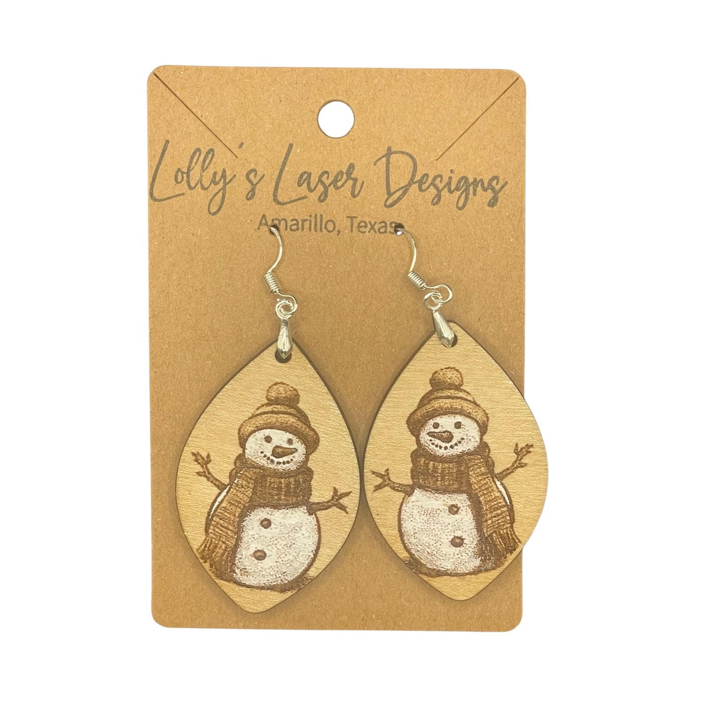 Winter Snowman Dangle Earrings