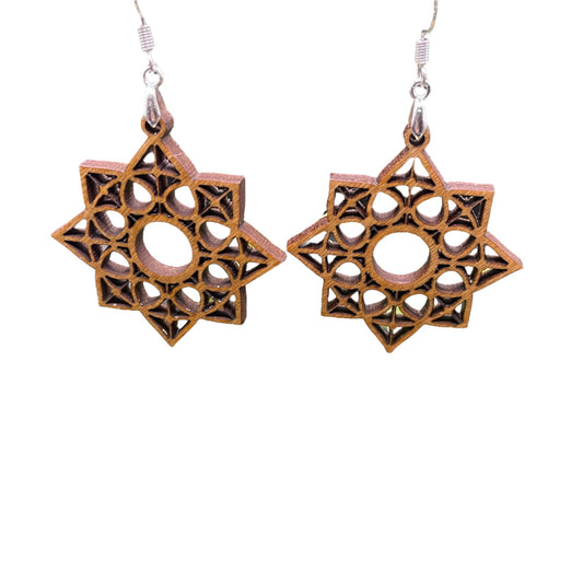 Wooden Intricate Star Dangle