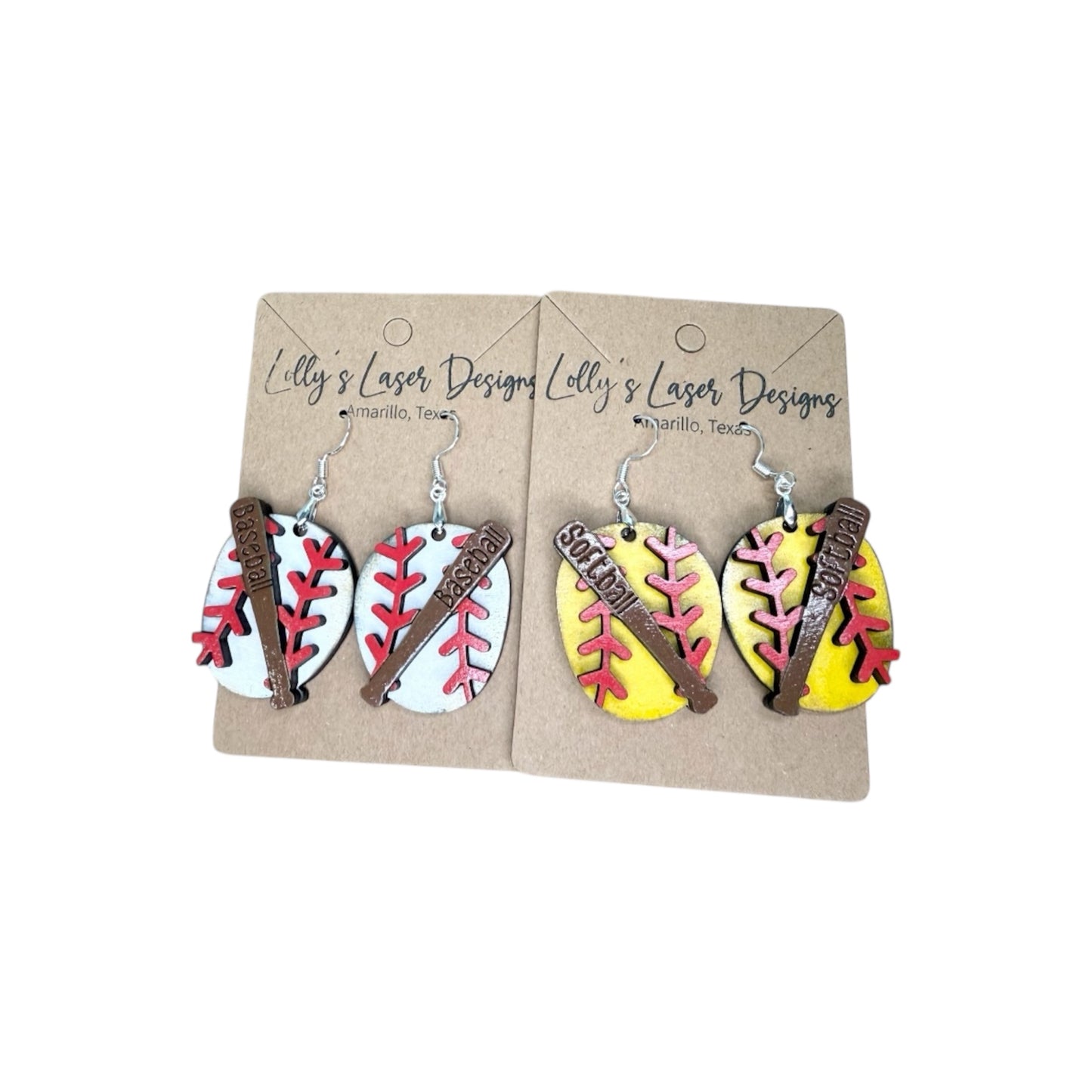 Baseball or Softball Dangle Earrings